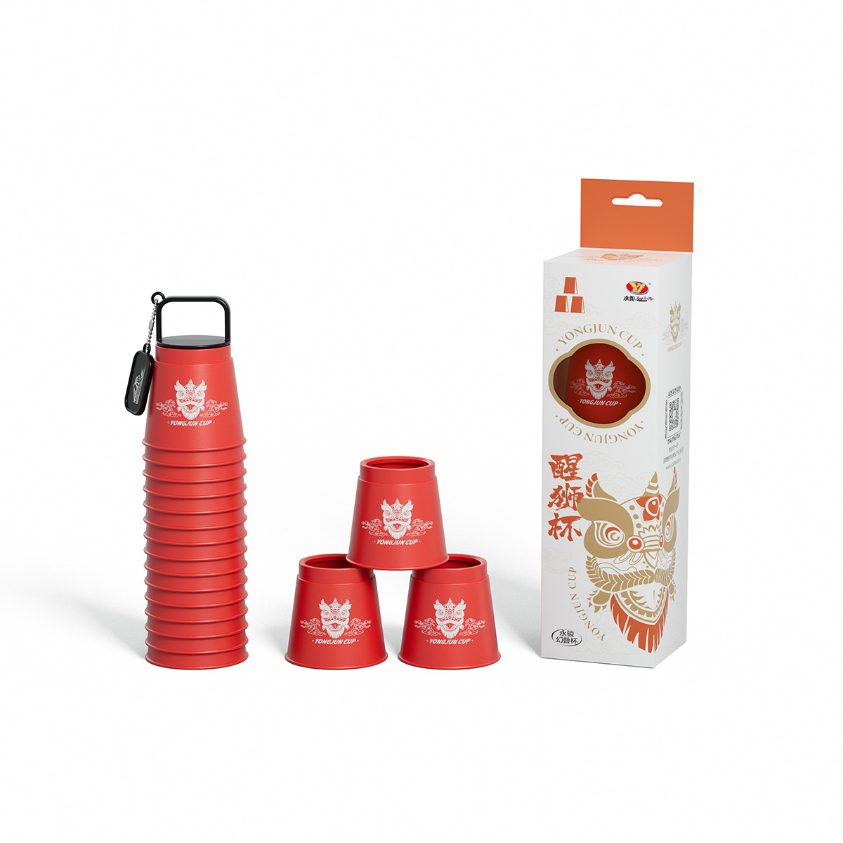 Tazas apilables Yongjun Fantasy - Danza del león