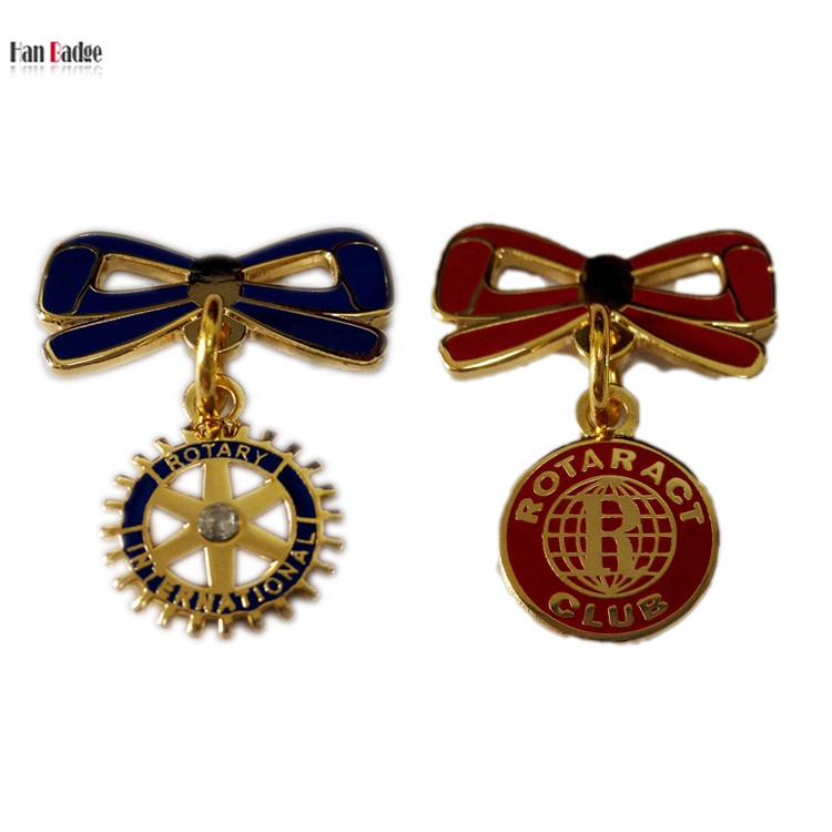 カスタムロータリーインターナショナルボウノットブローチロタラクト