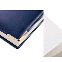 Agenda journalier A5 en métal 2025 avec 100 feuilles, agenda mensuel en cuir avec reliure cousue