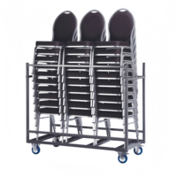 Chariot de transport de chaises empilables professionnel robuste pour événements et restaurants