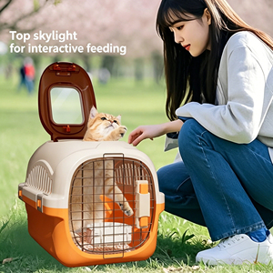 Outdoor Travel Pet Carrier <b>Box</b> Portable Lightweight Air Transport Crate Secure Dog <b>Cat</b> Cage for Small Puppy Kitten - Product Image 1