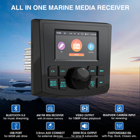 GRANDnavi Stéréo Marine 3 pouces Étanche IPX5 Subwoofer Lecteur MP5 Radio Marine BT FM AM pour Bateau, VTT, UTV, SUV, VR, Golf