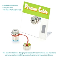 Connecteur fixe de données circulaire USB3.1 Type C femelle 10Gbps étanche IP67 Gen1 avec capuchon M20