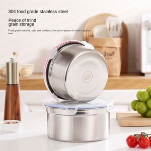 304 Stainless Steel Food Grade Sealed Preservation Box Thickened Multifunctional <b>Lunch</b> Box Refrigerator Freezing Storage Box - Product Image 2