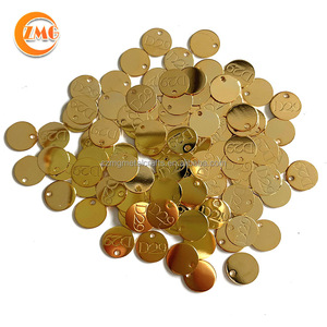 Chất Lượng Tốt Nhất Cá Nhân 24K Mạ Vàng Logo Khắc Trang Sức Tag Charms - Product Image 5