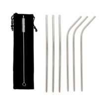 Pailles en acier inoxydable réutilisables, pailles métalliques pour boire avec logo personnalisé, emballage de pailles en acier inoxydable