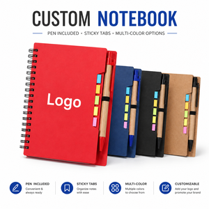 Cuaderno Espiral Ecológico con Logotipo Personalizado, con Bolígrafo, Notas Adhesivas Impresas, Diario, Organizador, Juego de Cuadernos para Promoción - Product Image 1