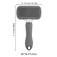 Brosse pour Animaux de Compagnie Carrée d'Usine Auto-nettoyante Peigne Démêlant à Bouton Unique pour Éliminer les Poils de Chien et les Poils Morts, et les Puces