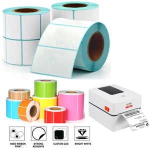 Rollo de etiquetas de papel térmico preimpreso colorido de alta calidad, etiqueta térmica directa de alimentos de rotación, escritorio, fuerte permanente - Product Image 2