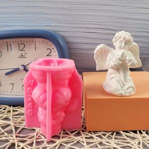 Moldes de fundición de resina hechos a mano para adornos decorativos DIY estilo Ins moldes de Ángel de rodillas de silicona W0240 - Product Image 1