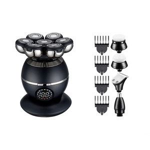 Meilleures ventes - Rasoir rotatif électrique <span class=keywords><strong>pour</strong></span> <span class=keywords><strong>homme</strong></span> 5 en 1, étanche IPX6, rechargeable par USB, 7 lames, avec batterie 800 mAh, <span class=keywords><strong>pour</strong></span> le corps, le visage et la zone du bikini - Product Image 3