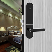 Serrure de porte d'hôtel intelligente sans clé avec carte RFID électrique, encodeur logiciel gratuit, clé mécanique et carte