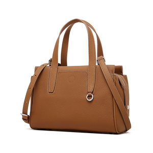 Sac fourre-tout en cuir de vachette marron de grande capacité pour dames bandoulière réglable amovible en cuir de vachette véritable pour l'été et l'hiver - Product Image 1