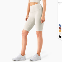 Fileté personnalisé femme nue taille haute pêche hanches sport Fitness survêtement Yoga Shorts ensemble pour les femmes