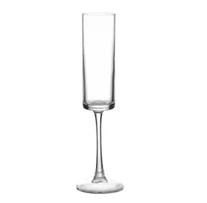 Toptan 180ml silindir şampanya kadehi klasik küçük zaman flüt şekli şampanya Stemware 210ml entegre düğün şarap kadehleri