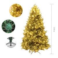 Fabrik-Großhandel PVC PE Gemischter Künstlicher Weihnachtsbaum Vorinstallierte LED-Lichter 4 Farben Weihnachts-Innendekoration