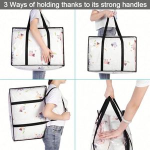 <b>Vinyl</b> Moving Tote Clothes Clear <b>Storage</b> Bag for Comforter Blanket Bedding Toys Large Acity 55L PVC Multifunction Square 1000 Pcs - Product Image 5