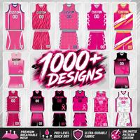 Maillot de basketball personnalisé avec ruban rose pour la sensibilisation au cancer du sein, uniforme d'équipe sublimé, faible MOQ, directement de l'usine, livraison rapide