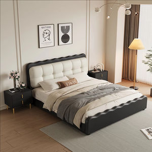 Nouveau design, <span class=keywords><strong>fourniture</strong></span> directe <span class=keywords><strong>d</strong></span>'usine, meubles de chambre à coucher, lit king en agneau, literie en cuir de luxe, lit à cadre en bois rembourré - Product Image 2