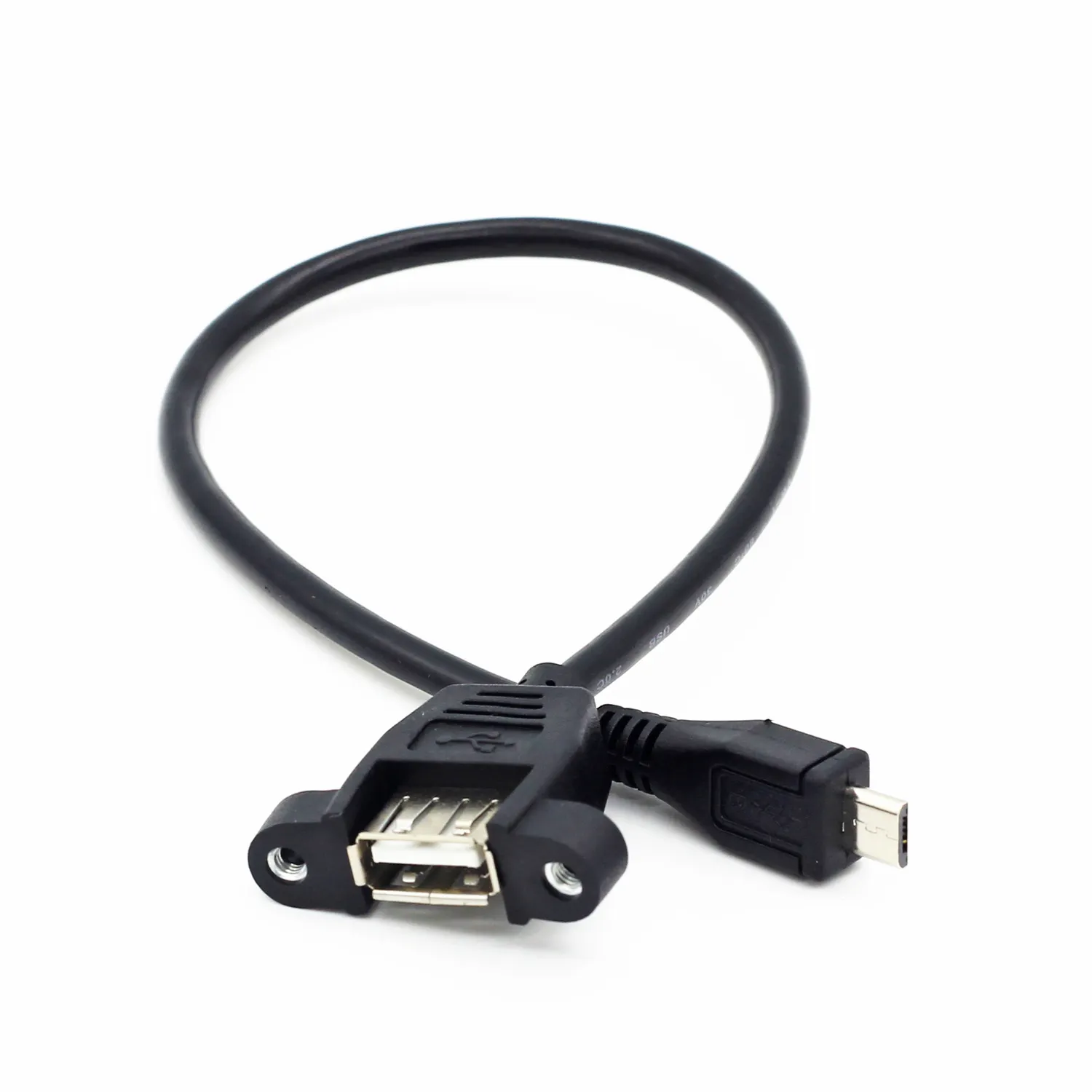 Câble de montage sur panneau femelle Micro USB vers USB Câble d'extension Micro 5 broches mâle vers USB2.0 femelle