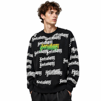 Individuelles Logo Vorne OEM/ODM Herren Winter Knitterfreier 100% Baumwolle Jacquard-Muster Rundhals-Pullover