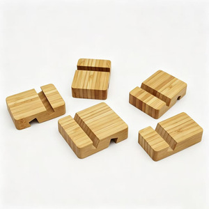 Bamboo Phone <b>Stand</b> Desktop Holder For All Phones Creative Tablet <b>Stand</b> Live Streaming Use - Product Image 3