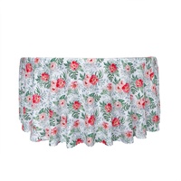 Nappe ronde 120 florale en polyester de luxe pour fête de mariage