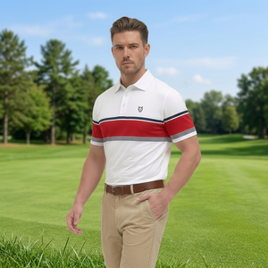 White Motogimau Sporty Breathable 100% Cotton Knitted Golf Clothing O Motogimu - Product Image 2