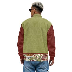 Giacca da Baseball con stampa floreale retrò da uomo-<span class=keywords><strong>cappotto</strong></span> color block a manica lunga con motivo damascato Vintage - Product Image 4