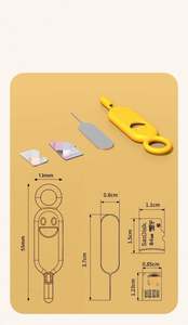 2 in 1 Anti Lost Sim <b>Card</b> Eject Pin Needle with Storage Case Mobile Phone SIMCard Protector <b>Holder</b> Ejecter Tool <b>Keyring</b> Pendent - Product Image 6