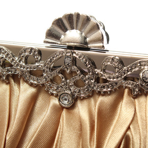 Women Satin Crystal <b>Clutch</b> Party <b>Wedding</b> Purse Soft Evening Bag Bridal Handbag - Product Image 3