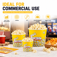 Gobelets à popcorn personnalisés en papier, qualité alimentaire, imperméables, biodégradables, fournisseurs en gros, gobelets à popcorn personnalisés pour cinéma et restauration rapide