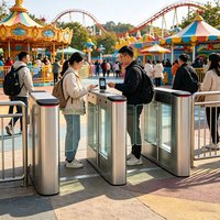 Porte tournante en acier inoxydable 304, scanner de codes QR bidirectionnel, reconnaissance faciale pour supermarché, vente en gros d'usine