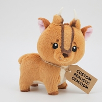 Peluche de Muntjac Personalizado, Animales de Peluche, Muñeco Adorable para Parques de Atracciones, Recuerdo, Regalo, Proveedor, Fábrica, OEM, ODM