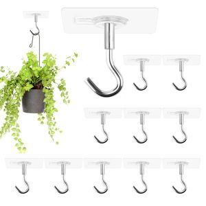 Ganchos adhesivos para techo sin perforación para colgar al aire libre plantas pequeñas campanas de viento linternas, fáciles de colgar - Product Image 1