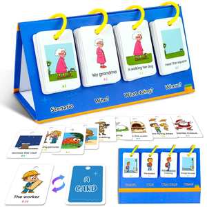Juguete Educativo para el Aula y el Hogar, Preescolar, Jardín de Infancia, Terapia del Habla, Aprendizaje de Lectura para Niños, Juego de Construcción de Frases 'Qué'/ 'Dónde' con Tarjetas - Product Image 2