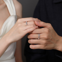 Ensemble de bagues de promesse personnalisées en moissanite et argent sterling pour couple, cadeau tendance pour fiançailles et anniversaire de mariage