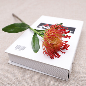 Fleurs artificielles en soie en forme de coussin de fleurs à branches courtes pour la décoration intérieure, accessoires de Noël et de mariage, haute simulation et durabilité - Product Image 2