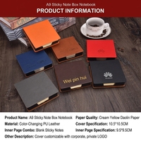 Bloc-notes autocollants personnalisés avec logo, bloc-notes promotionnels de qualité supérieure, autocollants mémo, cadeau d'entreprise, ensemble de notes adhésives avec boîte