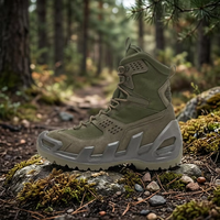 Bottes tactiques vert olive pour homme, dessus en mesh, semelle en caoutchouc, respirantes, pour toutes les saisons, chaussures de randonnée en plein air