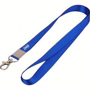 Custom Blue Nylon Lanyards Lanyard for Id Badges with <b>Clip</b> Swivel <b>Hook</b> - Product Image 1