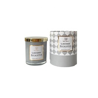 Bougies personnalisées en cire de soja de luxe dans des pots en verre de 7, 8, 10, 12 oz, ensemble de bougies parfumées à 3 mèches avec couvercle en métal et emballage en boîtes cylindriques