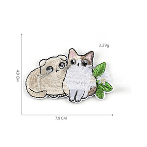 Vendita calda tema paradiso animale simpatico cartone animato ferro su ricamo gatto patch per la borsa dei vestiti - Product Image 5