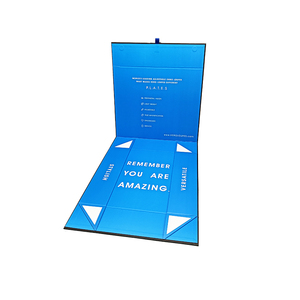 Custom magnet luxury packaging <b>boxes</b> recyclable folding <b>paper</b> magnetic gift box with ribbon tips - Product Image 3
