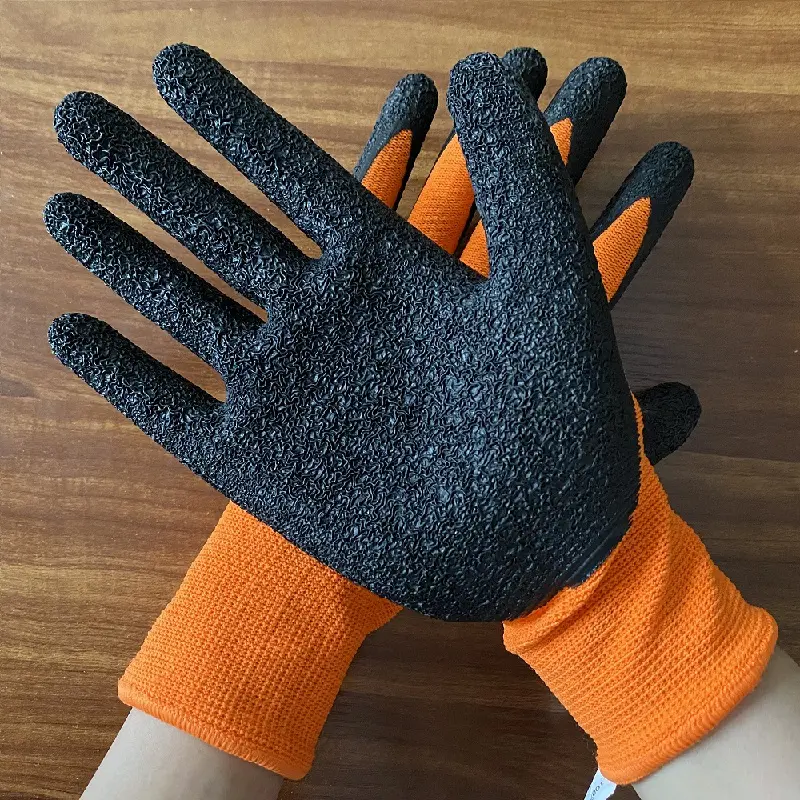 Gants de sécurité enduits de latex pour la construction de travaux Vente en gros