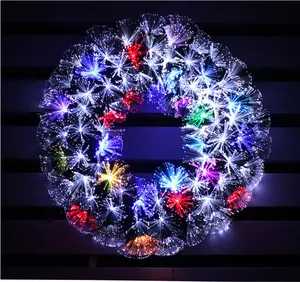 圣诞除臭LED光纤花环灯圣诞派对花环和花环户外装饰在售
