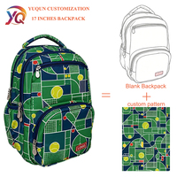 Sac à dos personnalisé 17 pouces, fabrication directe, grande capacité, polyester, unisexe, sac à dos de jour pour étudiants, sac pour ordinateur portable, OEM ODM