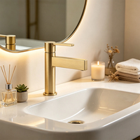 Robinet de lavabo en acier inoxydable noir mat, mitigeur monocommande pour lavabo, robinet de salle de bain à poser sur comptoir pour vanité et hôtel