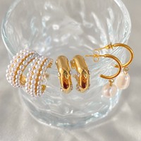 EMANCO Boucles d'oreilles créoles chic et délicates, géométriques, couleur or, en acier inoxydable, bijoux de mode pour femmes, vente en gros, dropshipping