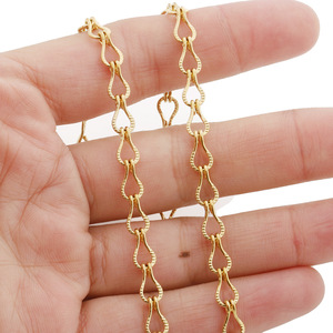 Cadena de Gancho en Relieve de Acero Inoxidable, Color Dorado, Chapado en Oro de 18k, Accesorio para Bolsos y Joyería DIY - Product Image 4